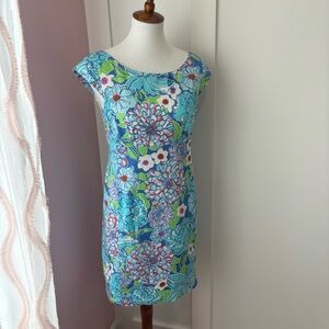 LILLY PULITZER cotton cap sleeve shirt dress cotton